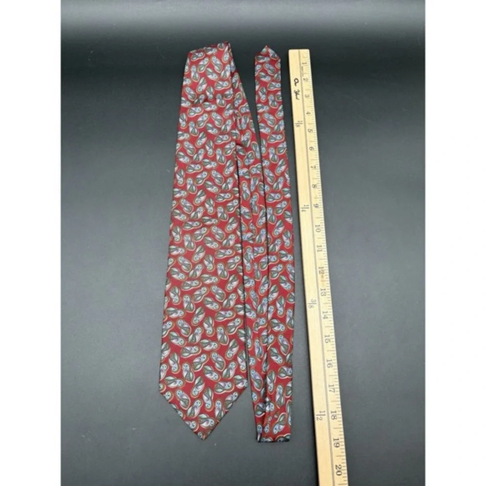 Christian Dior Monsieur Necktie Mens OS Red Paisley‎ Silk Excellent Made in USA